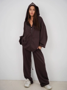 Chocolate Cut Double Belt Tracksuit Set