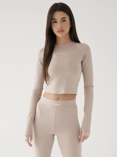 LONGSLEEVE BEIGE BEŻOWY MISSDENIM ELASTYCZNY LOGOWANY.png