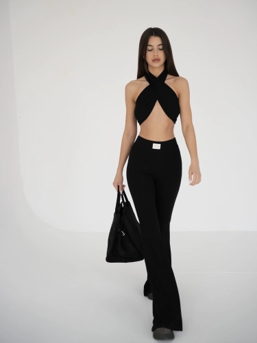 MISSDENIM CZARNY ZESTAW DZWONY I TOP I TOTE BAG DUŻA TORBA SHOPPER MISSDENIM ZAMSZOWA .png