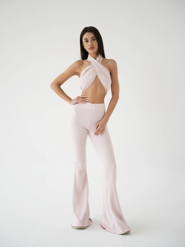 BABY PINK FLARE LEGGINSY DZWONY RÓŻOWE MISSDENIM .png