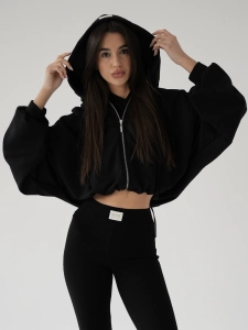 Black Flippy Zip Hoodie