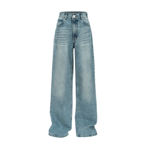 Baggy Pale Blue Vintage Wash Jeans - Petite