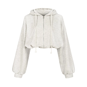 Light Grey Flippy Zip Hoodie