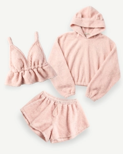 Baby Pink Teddy Bear Set - 3pcs