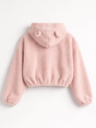 Pastel baby pink teddy bear set by Missdenim, cute kawaii outfit women, soft plush cozy two piece, pink aesthetic loungewear, girly pastel clothing, teddy bear theme fashion, comfy fleece co-ord, stylish pink streetwear apparel.