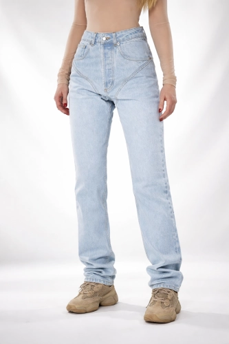 spodnie straight z przeszyciami gorsetowymi missdenim