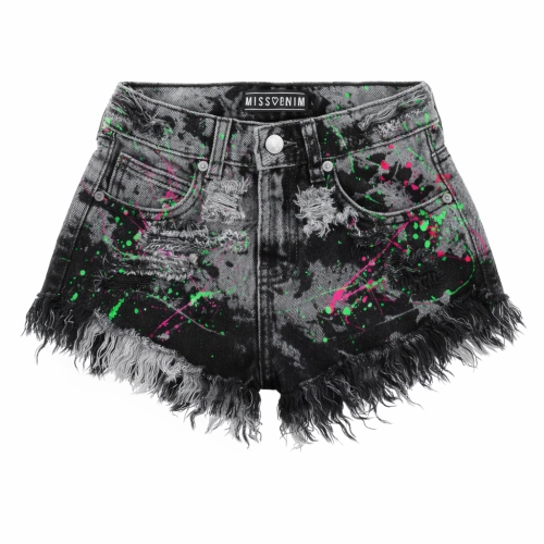 Minimal Splash-Effect Kids Shorts MISSDENIM szorty dla dzieci jeansowe szorty dla dziewczynki