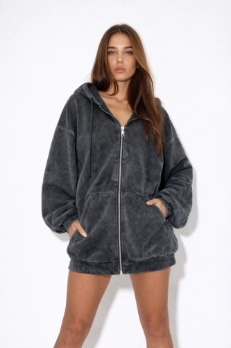 bluza oversize washed black front BLUZE HOODIE OVERSIZED MISSDENIM BLACK WASHED.png