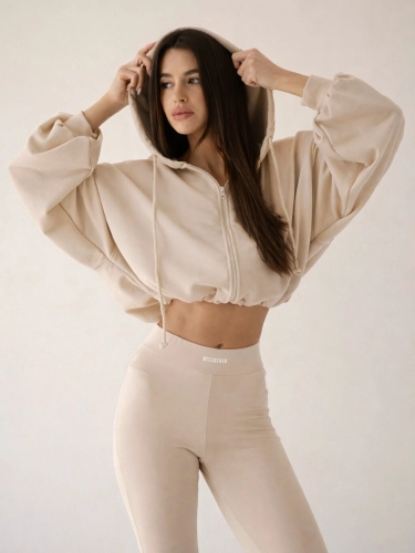 Bluza Flippy Crop Bezowa beige missdenim