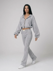 Ash Grey Washed Flare Sweatpants