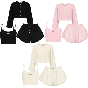 Pajama Set — Skorts, Top & Overshirt