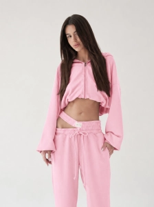 Baby Pink Flippy  Zip Hoodie