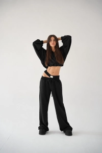 Black Cut Double Belt Flippy Set