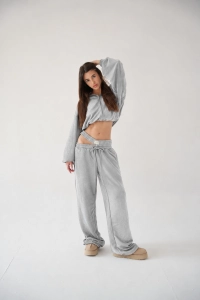 Ash Grey Cut Double Belt Flippy Set