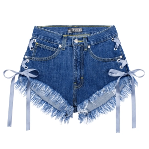 Classic Navy Tied Ribbon Shorts