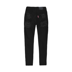 Butt Rip Black Zip Leg Jeans