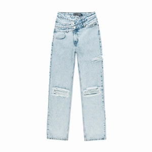 Marmo Ripped Cross Wide Leg Jeans