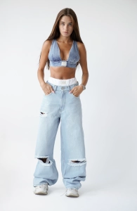 Baggy Blue Booty Cut Jeans